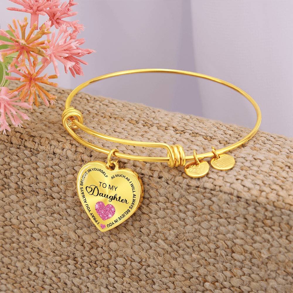 I Believe in You Personalized Bangle Bracelet - To My Daughter