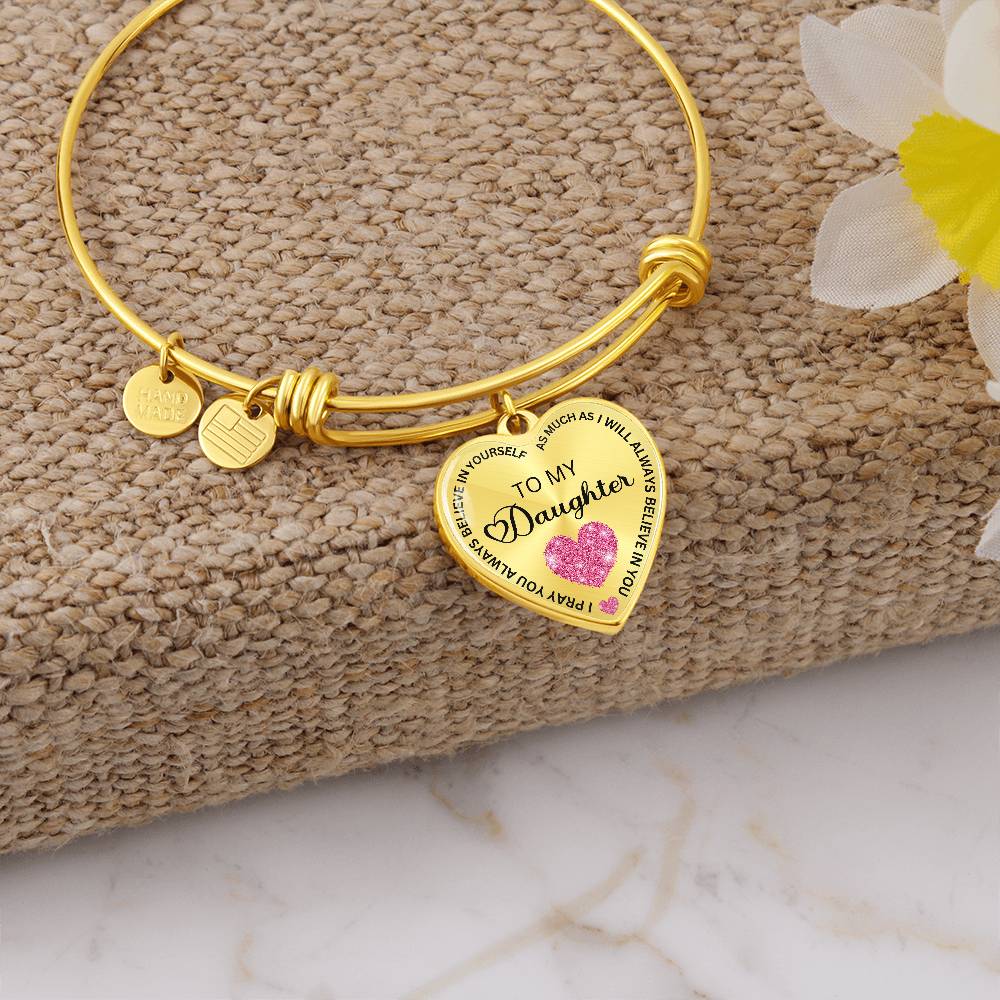 I Believe in You Personalized Bangle Bracelet - To My Daughter