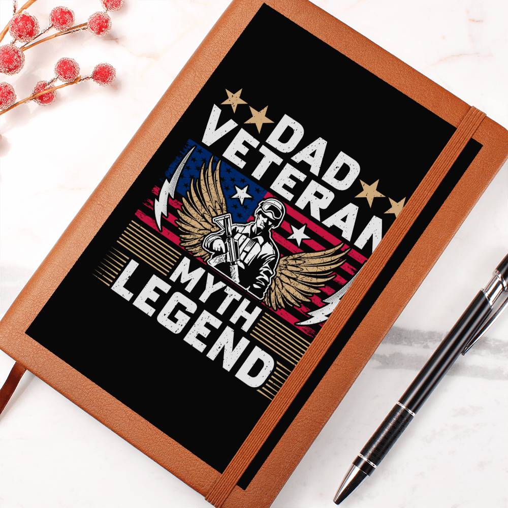 Dad Veteran Myth Legend | Vegan Leather Journal | Gift for Dad