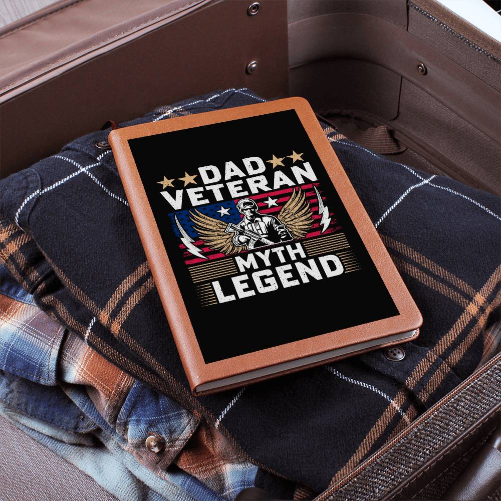 Dad Veteran Myth Legend | Vegan Leather Journal | Gift for Dad