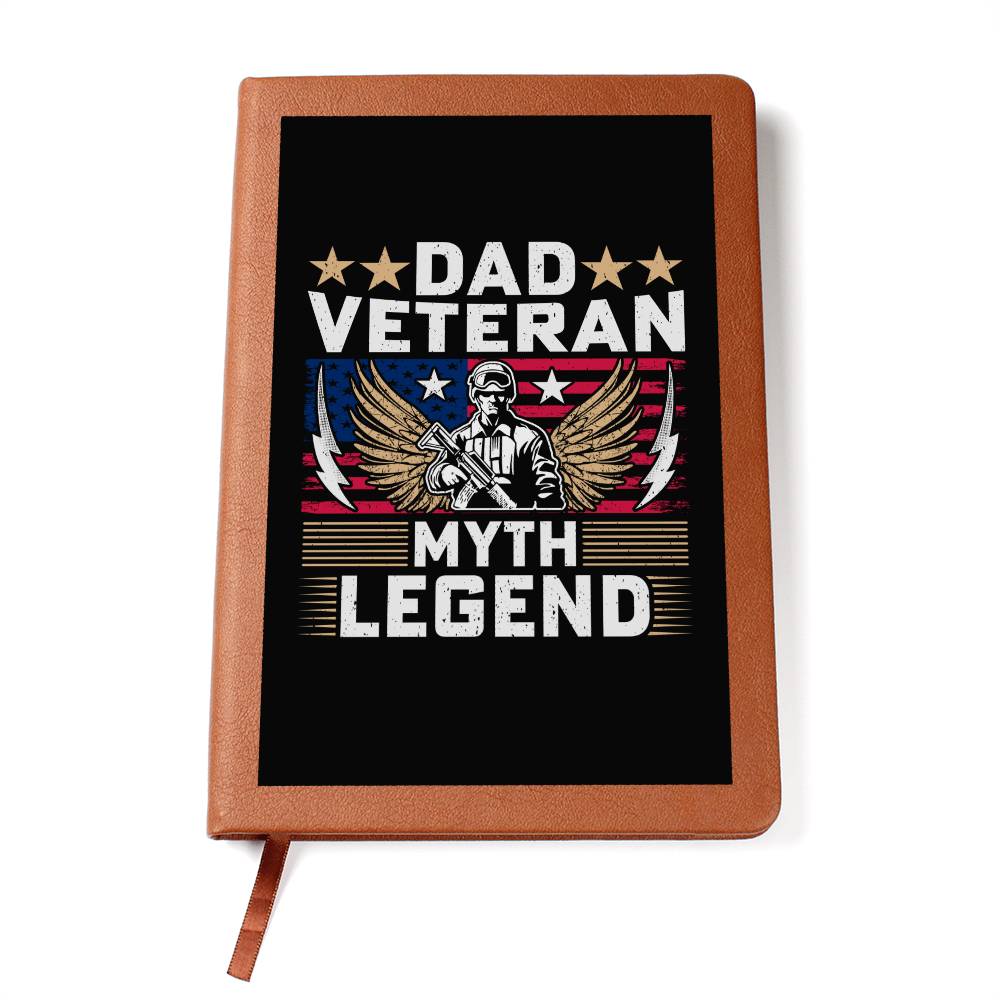 Dad Veteran Myth Legend | Vegan Leather Journal | Gift for Dad