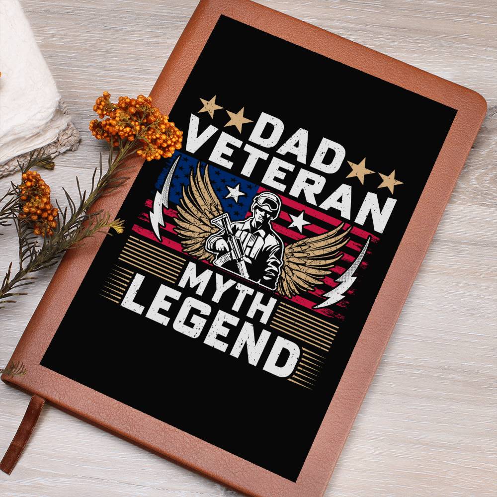 Dad Veteran Myth Legend | Vegan Leather Journal | Gift for Dad