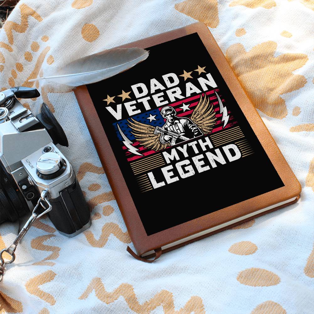 Dad Veteran Myth Legend | Vegan Leather Journal | Gift for Dad