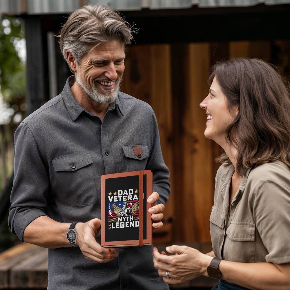 Dad Veteran Myth Legend | Vegan Leather Journal | Gift for Dad