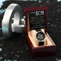 Men's Openwork Watch with Poem and LED Gift Box - To My Son