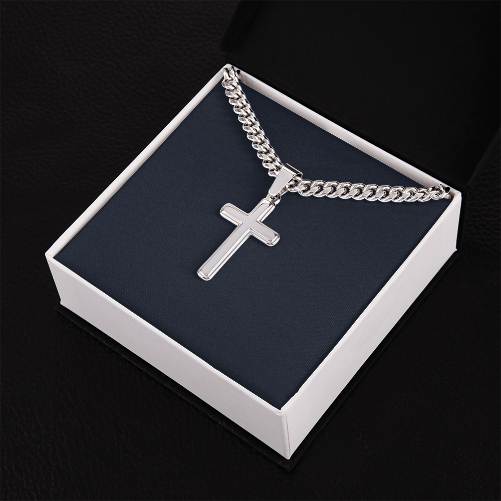 Personalized Gift, Gift for Him, Engraved Cross Necklace