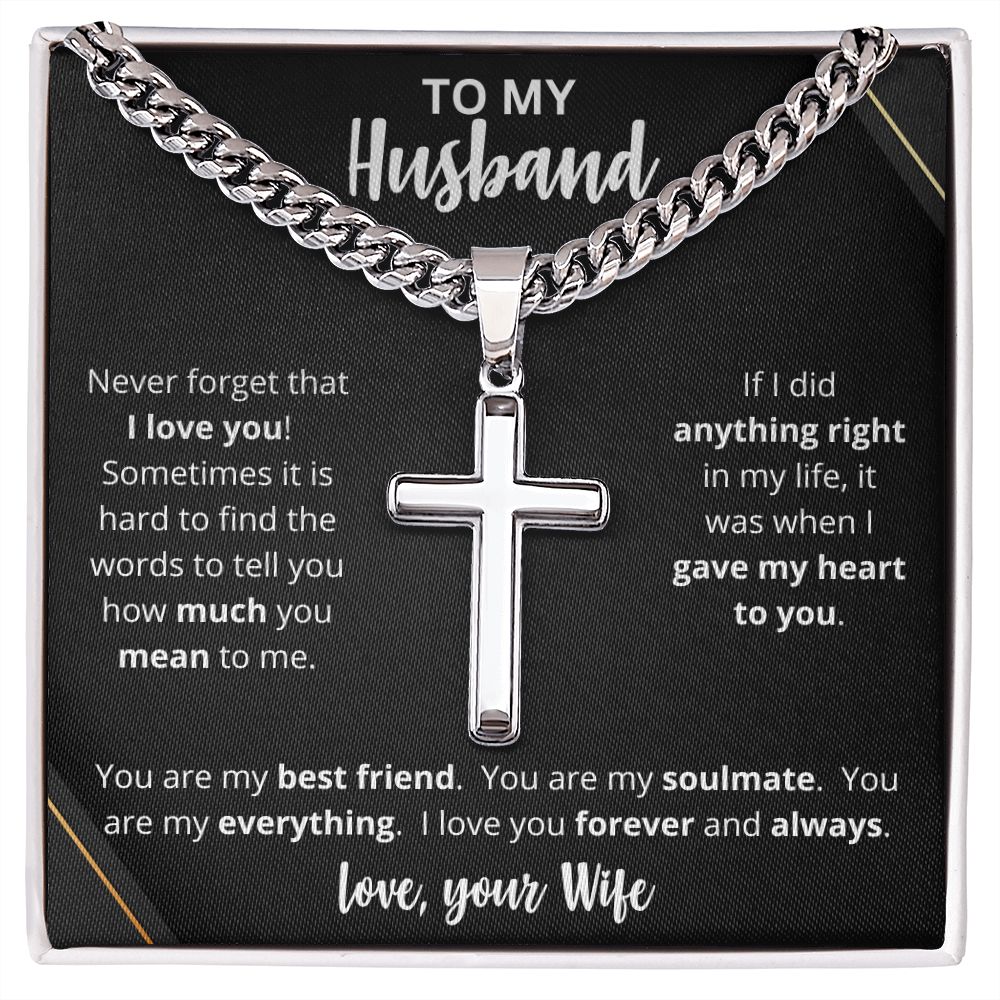 To My Husband | Personalized Cross Necklace