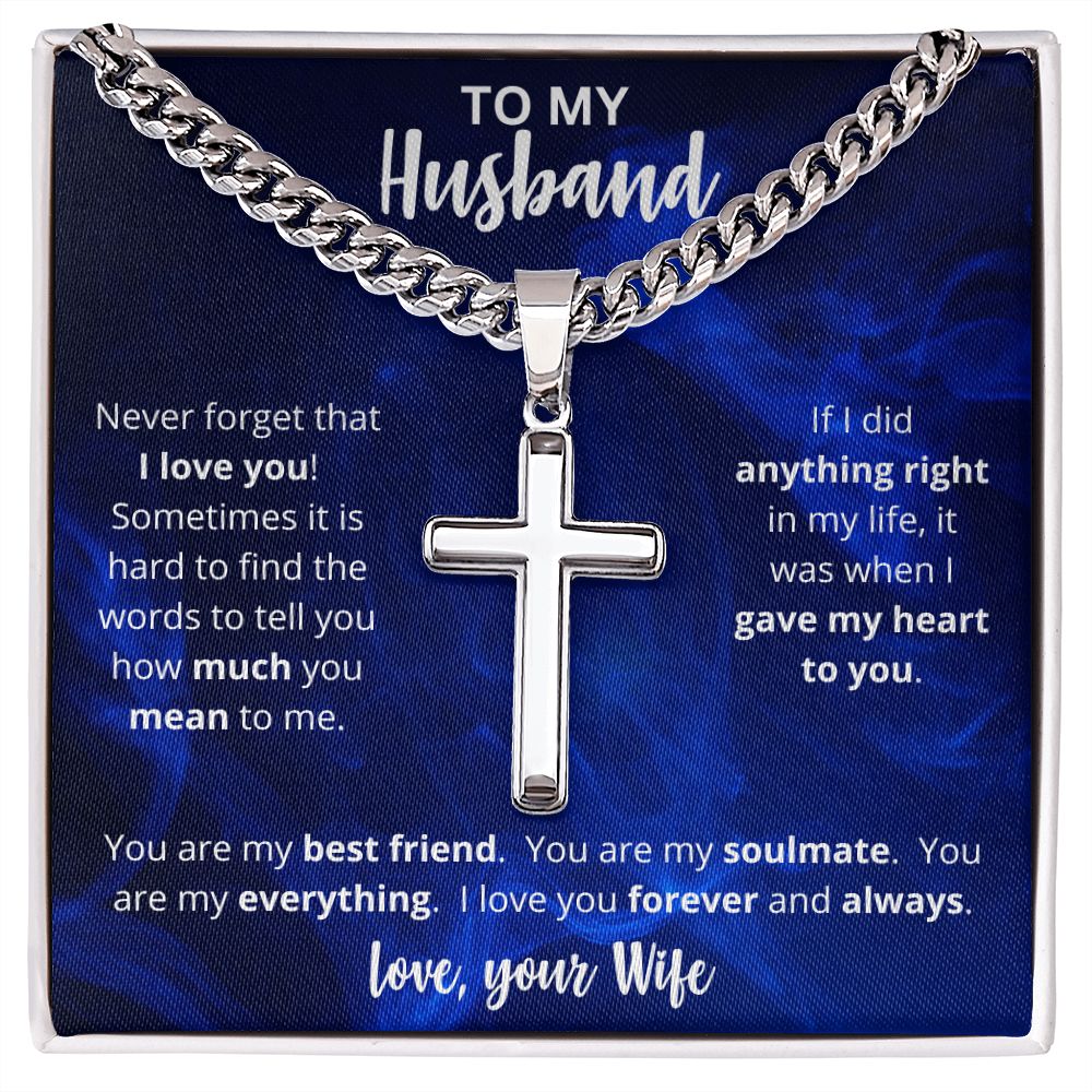 To My Husband | Personalized Cross Necklace