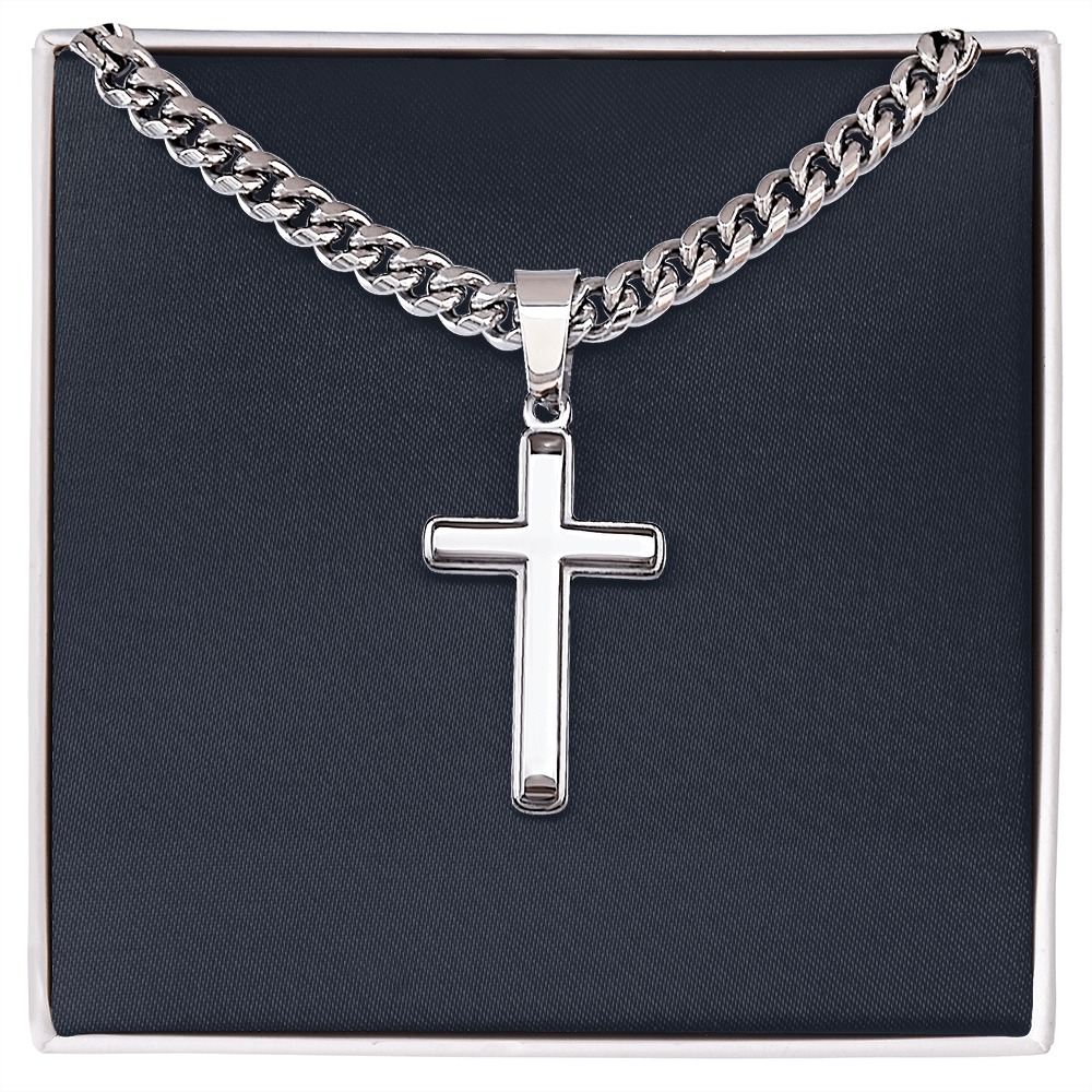 Personalized Gift, Gift for Him, Engraved Cross Necklace