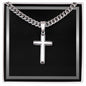 Mens Personalized Cross Necklace on Cuban Link Chain