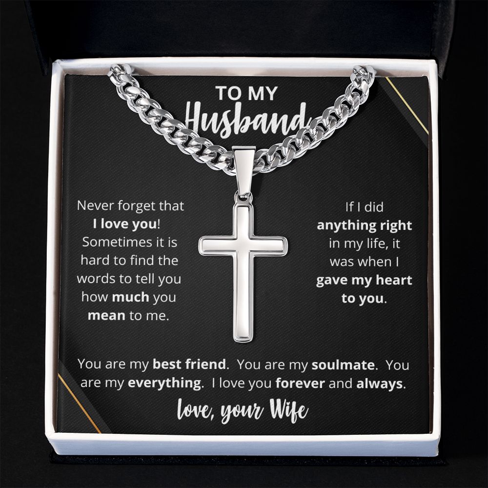 To My Husband | Personalized Cross Necklace