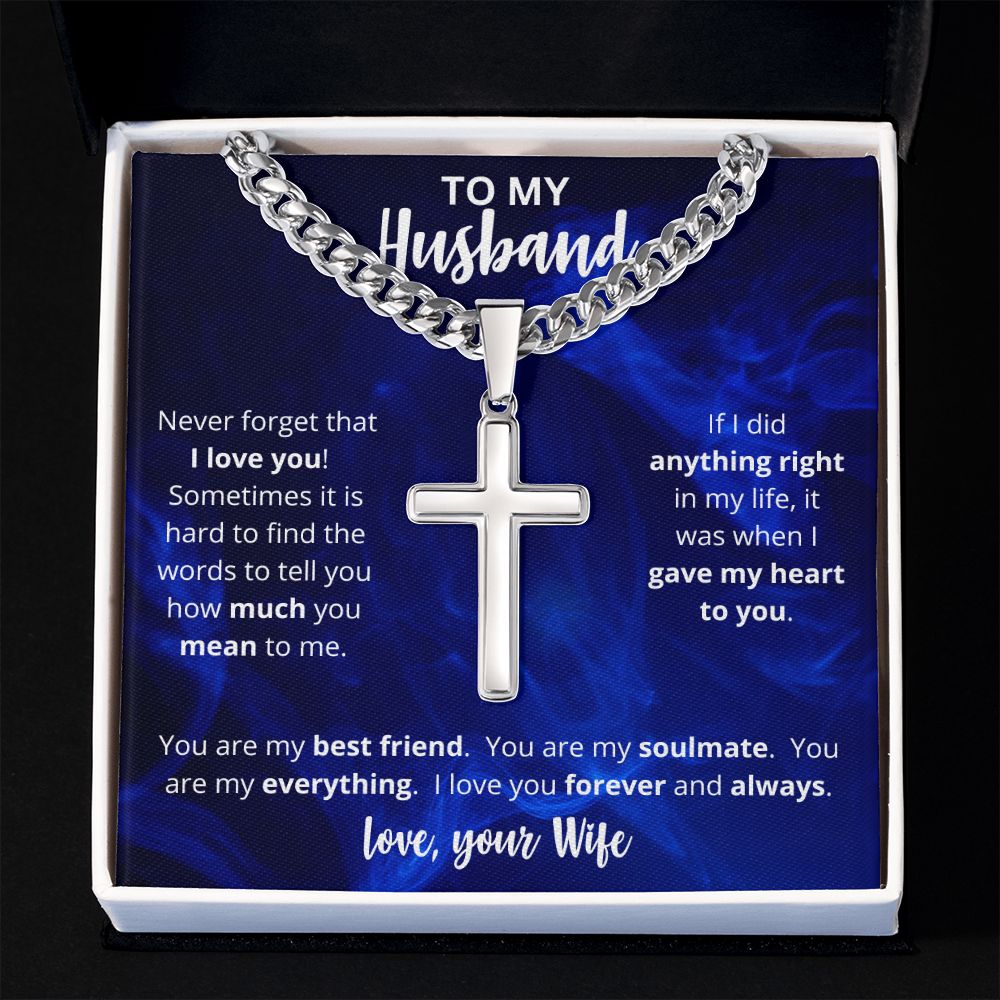 To My Husband | Personalized Cross Necklace