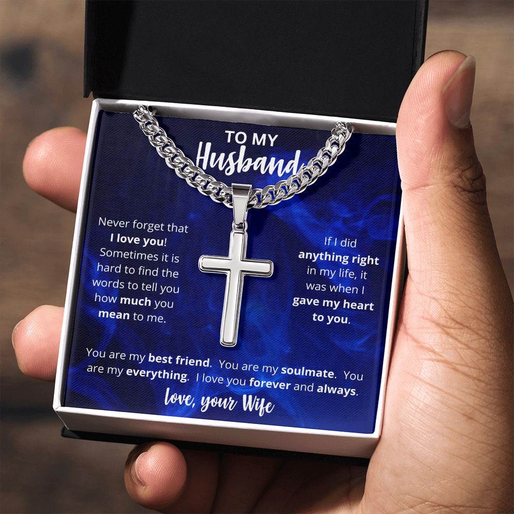 To My Husband | Personalized Cross Necklace
