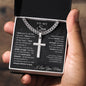 To My Son from Mom - Cuban Chain Artisan Cross Necklace