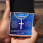 To My Husband | Personalized Cross Necklace with Cuban Link Style Chain