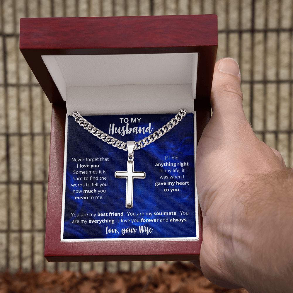 To My Husband | Personalized Cross Necklace