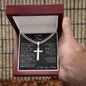 To My Son from Mom - Cuban Chain Artisan Cross Necklace