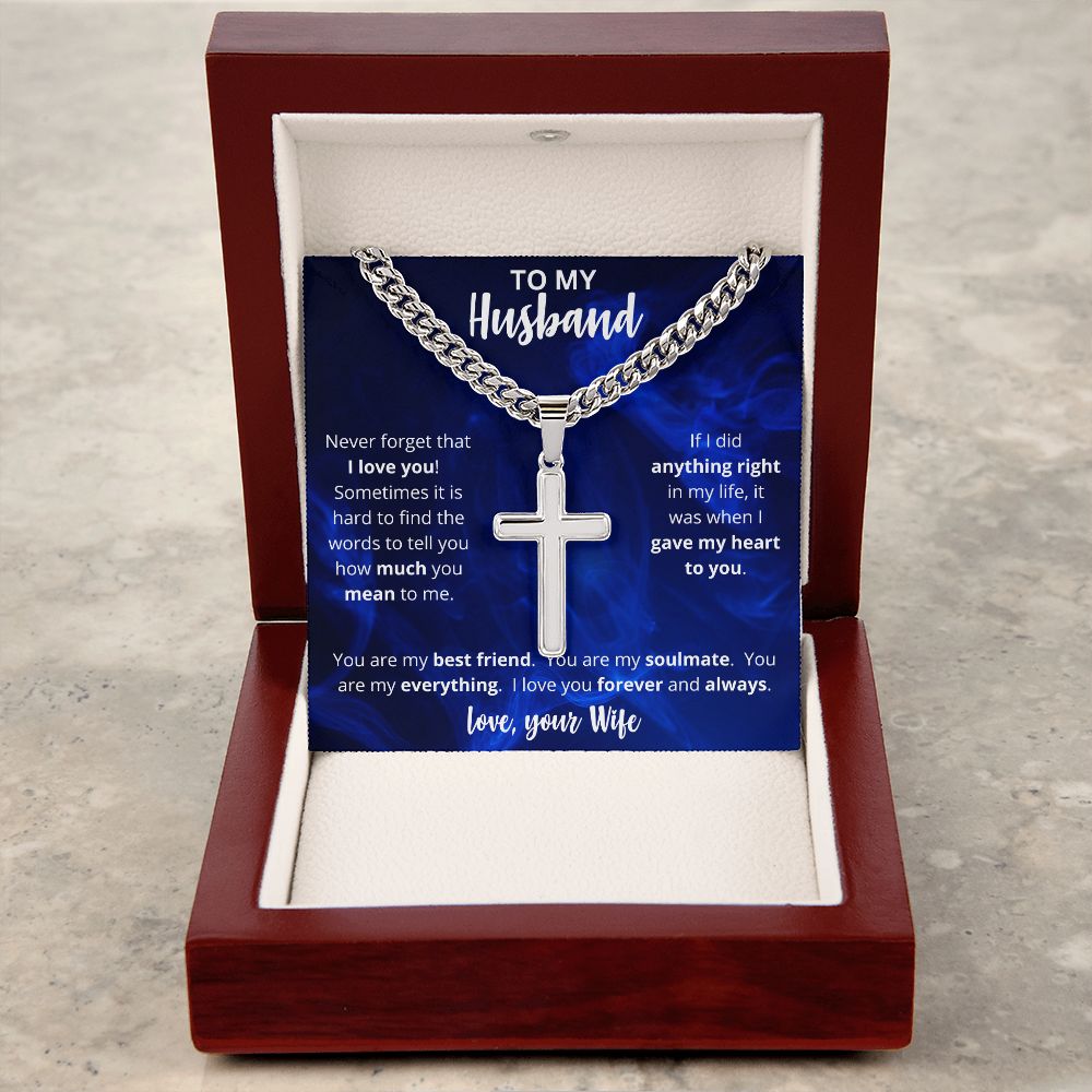 To My Husband | Personalized Cross Necklace