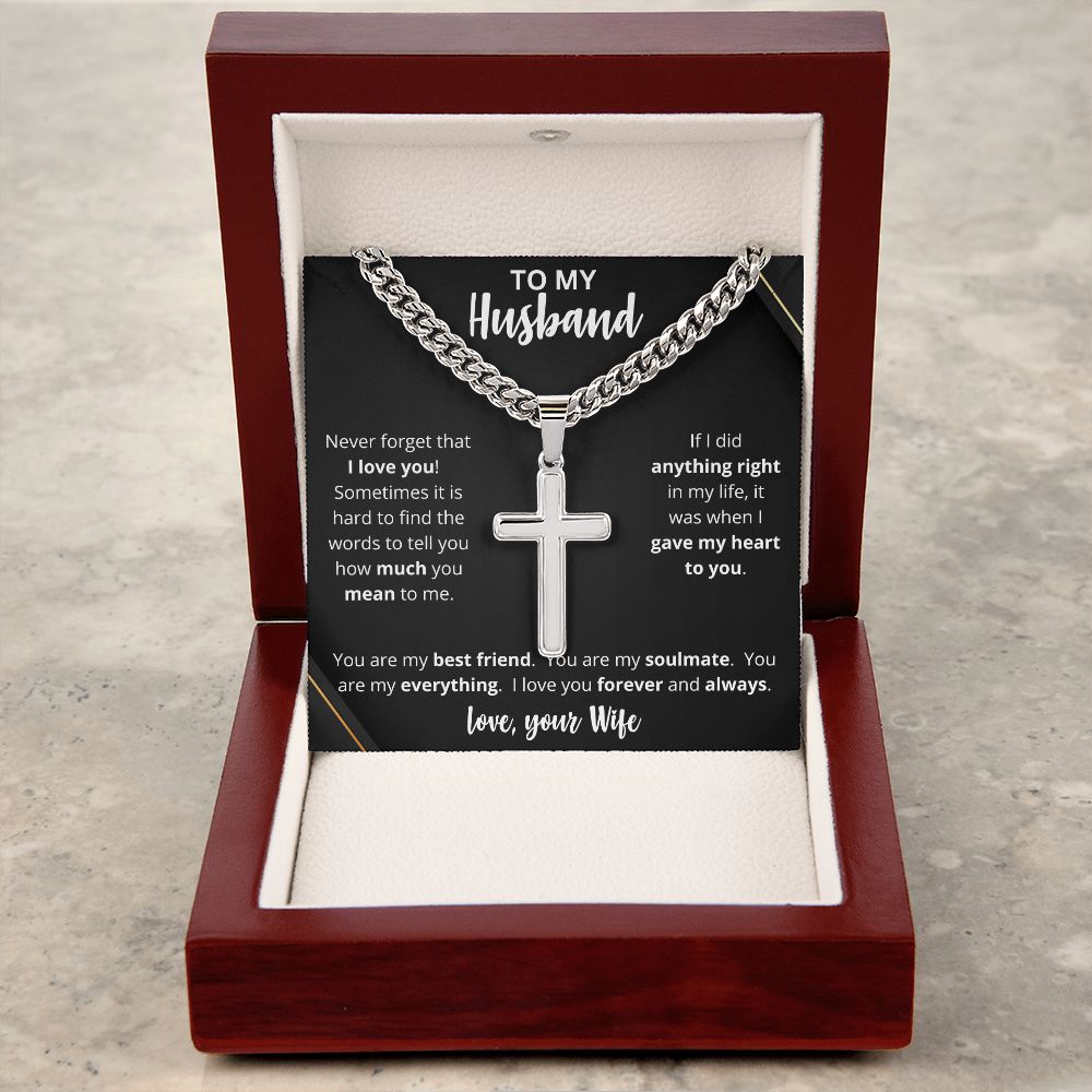 To My Husband | Personalized Cross Necklace