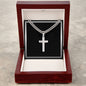 Mens Personalized Cross Necklace on Cuban Link Chain