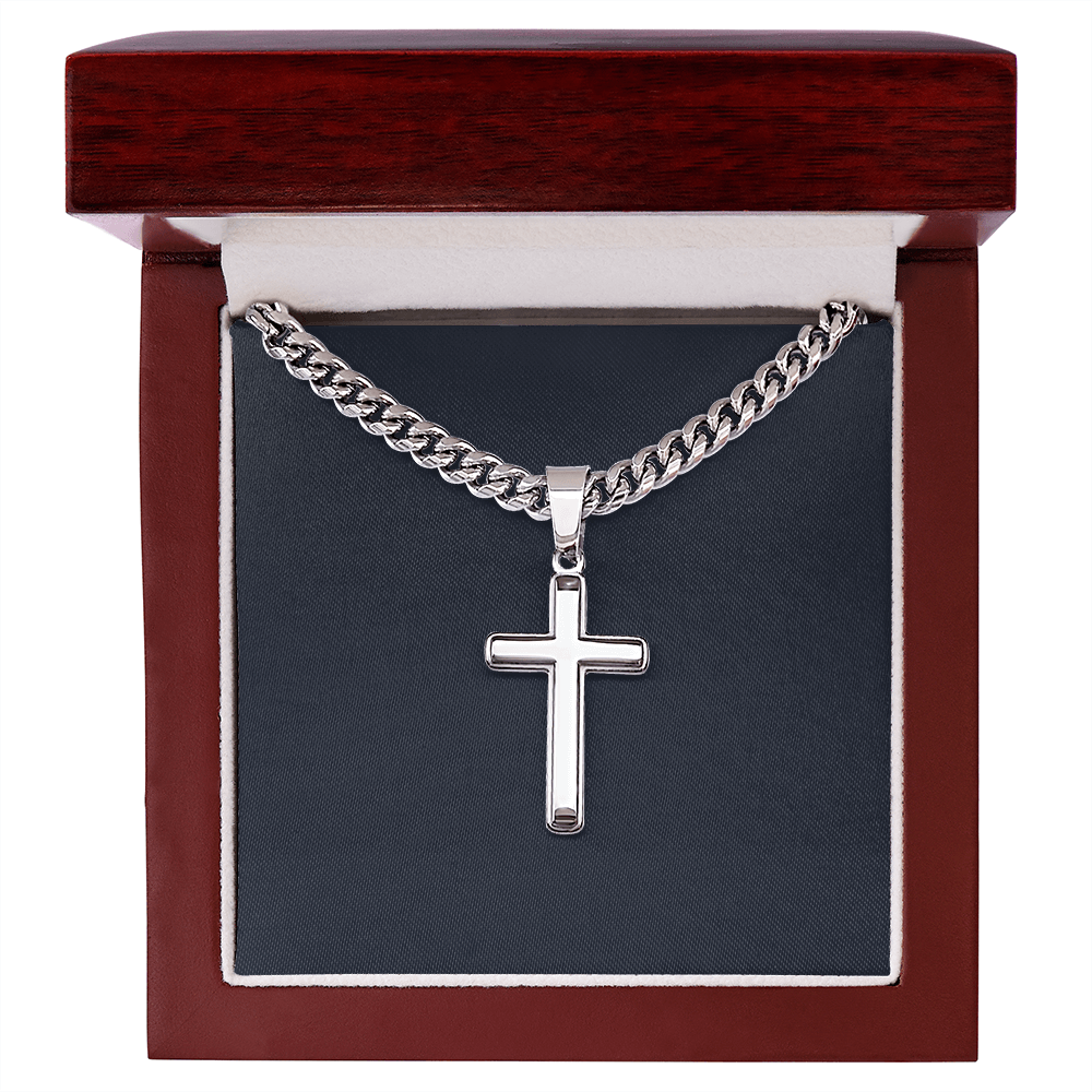 Personalized Gift, Gift for Him, Engraved Cross Necklace