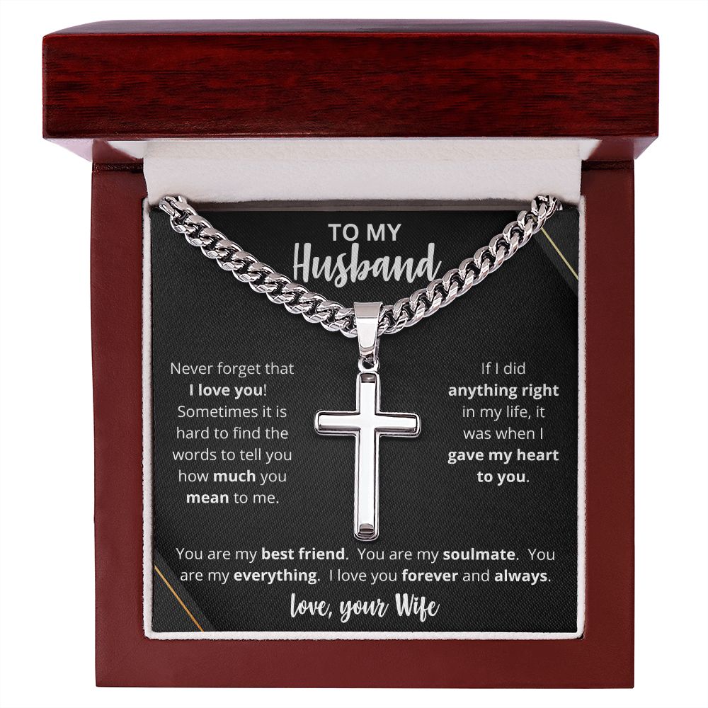 To My Husband | Personalized Cross Necklace