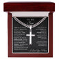 To My Son from Mom - Cuban Chain Artisan Cross Necklace