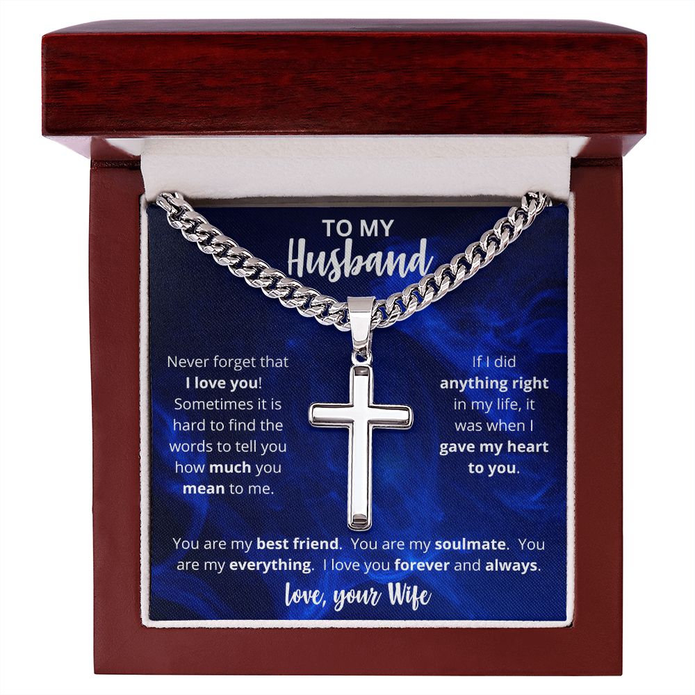 To My Husband | Personalized Cross Necklace