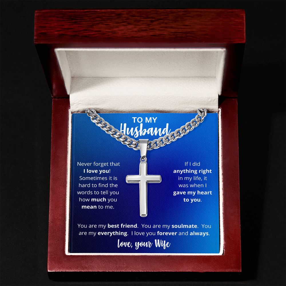 To My Husband | Personalized Cross Necklace