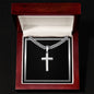 Mens Personalized Cross Necklace on Cuban Link Chain