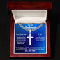 To My Husband | Personalized Cross Necklace with Cuban Link Style Chain