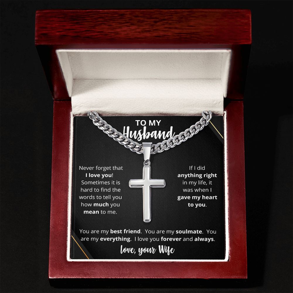 To My Husband | Personalized Cross Necklace