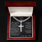 To My Son from Mom - Cuban Chain Artisan Cross Necklace