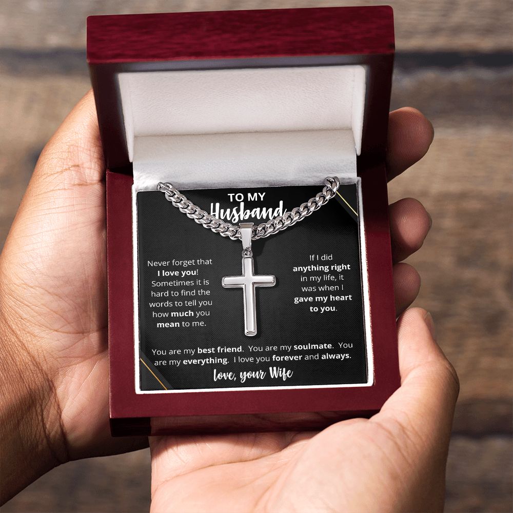 To My Husband | Personalized Cross Necklace