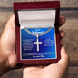 To My Husband | Personalized Cross Necklace with Cuban Link Style Chain