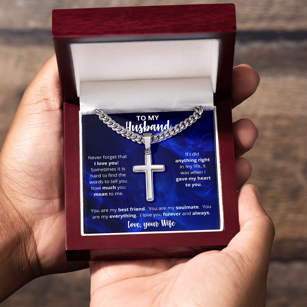 To My Husband | Personalized Cross Necklace