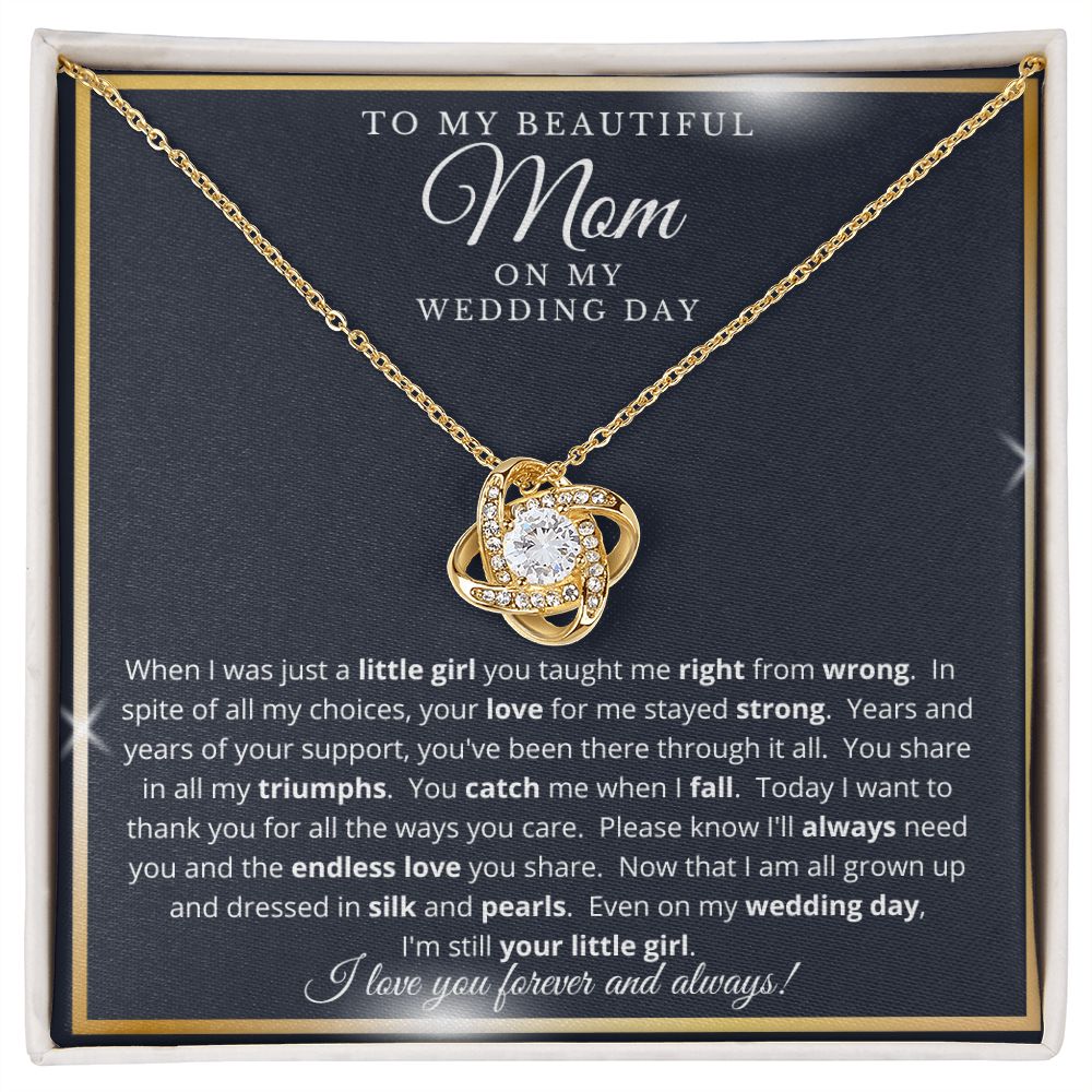 Mother of the Bride Gift from Daughter | Love Knot Necklace Gold