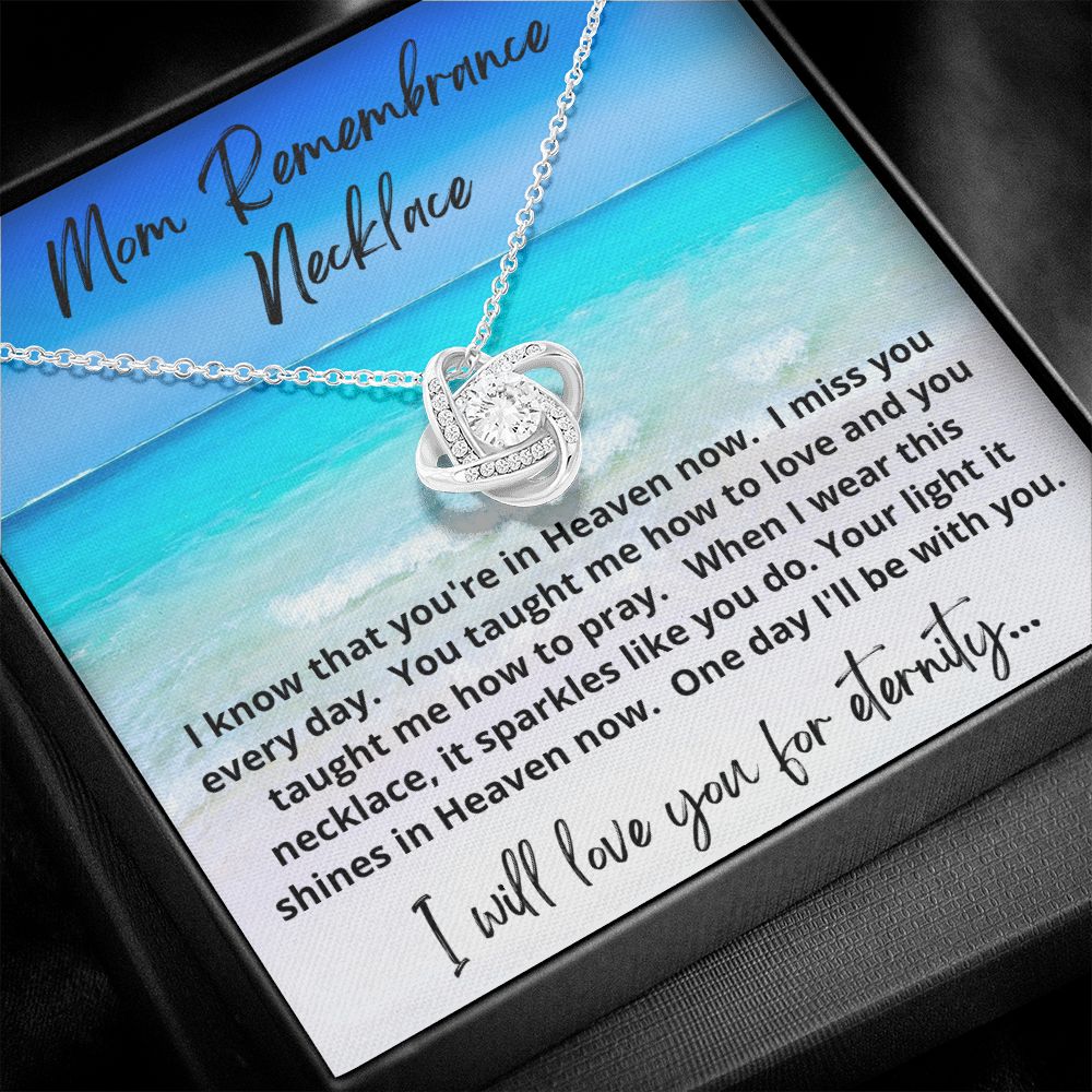 Mom Remembrance Necklace | Love Knot Necklace