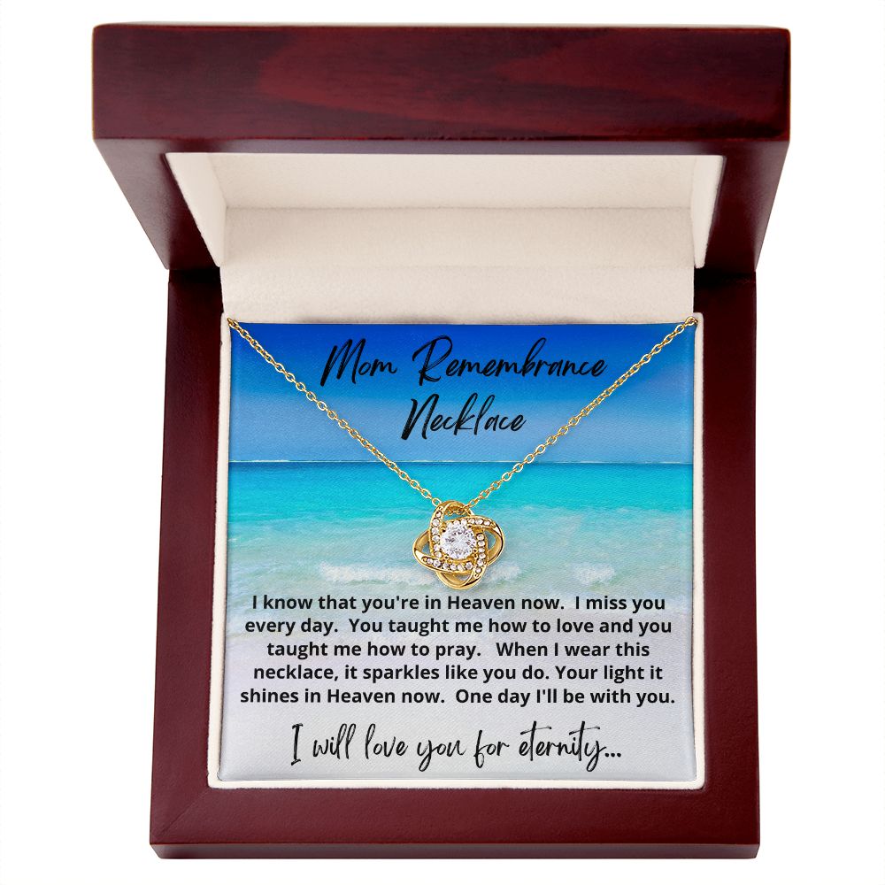 Mom Remembrance Necklace | Love Knot Necklace