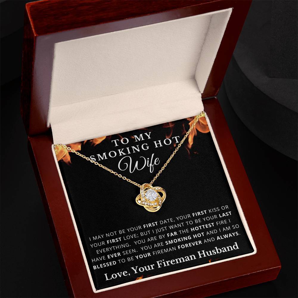 To My Smoking Hot Wife - Love Knot Necklace