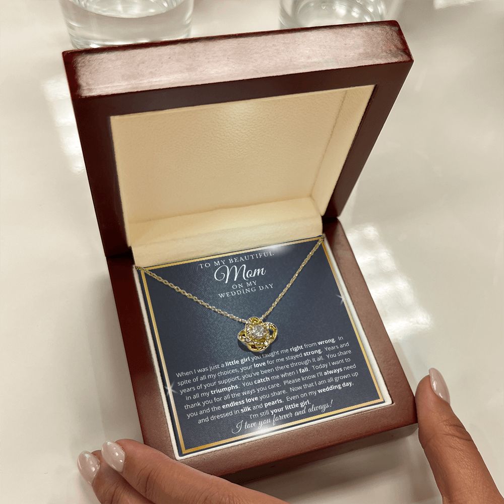 Mother of the Bride Gift from Daughter | Love Knot Necklace Gold