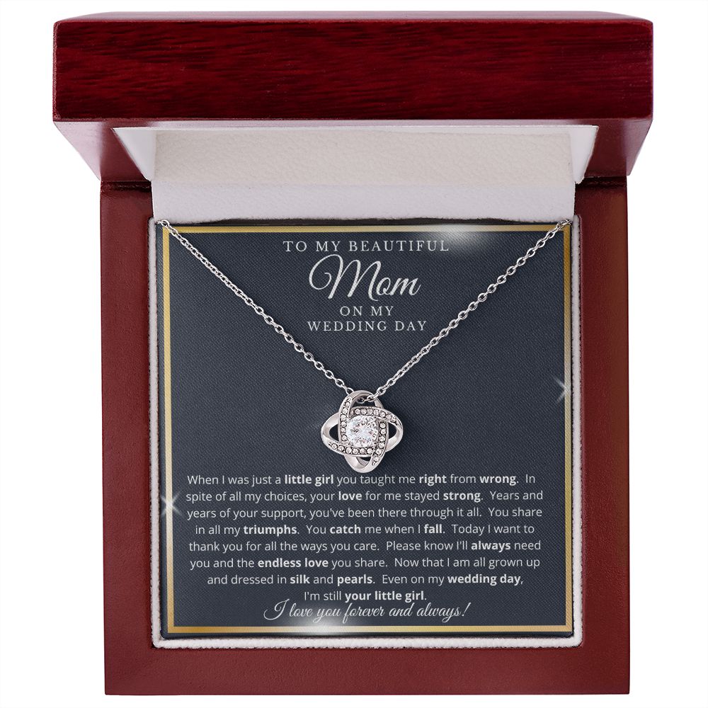 Mother of the Bride Gift from Daughter | Love Knot Necklace Gold
