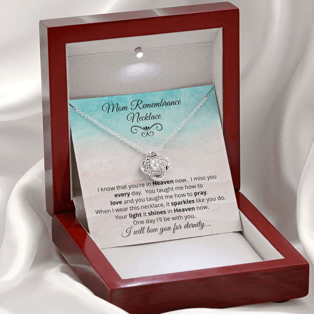 Mom Remembrance Necklace | Love Knot Necklace
