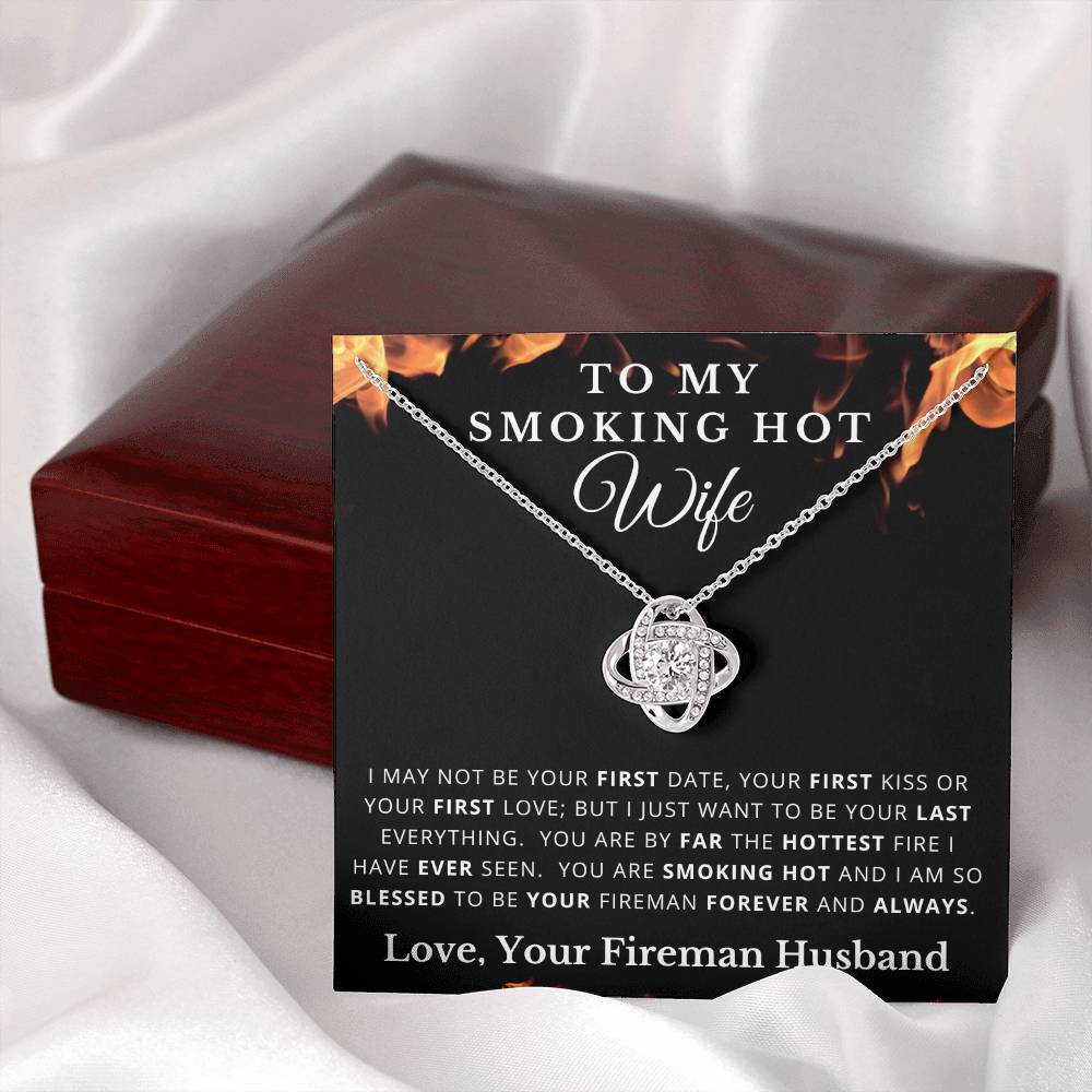 To My Smoking Hot Wife - Love Knot Necklace