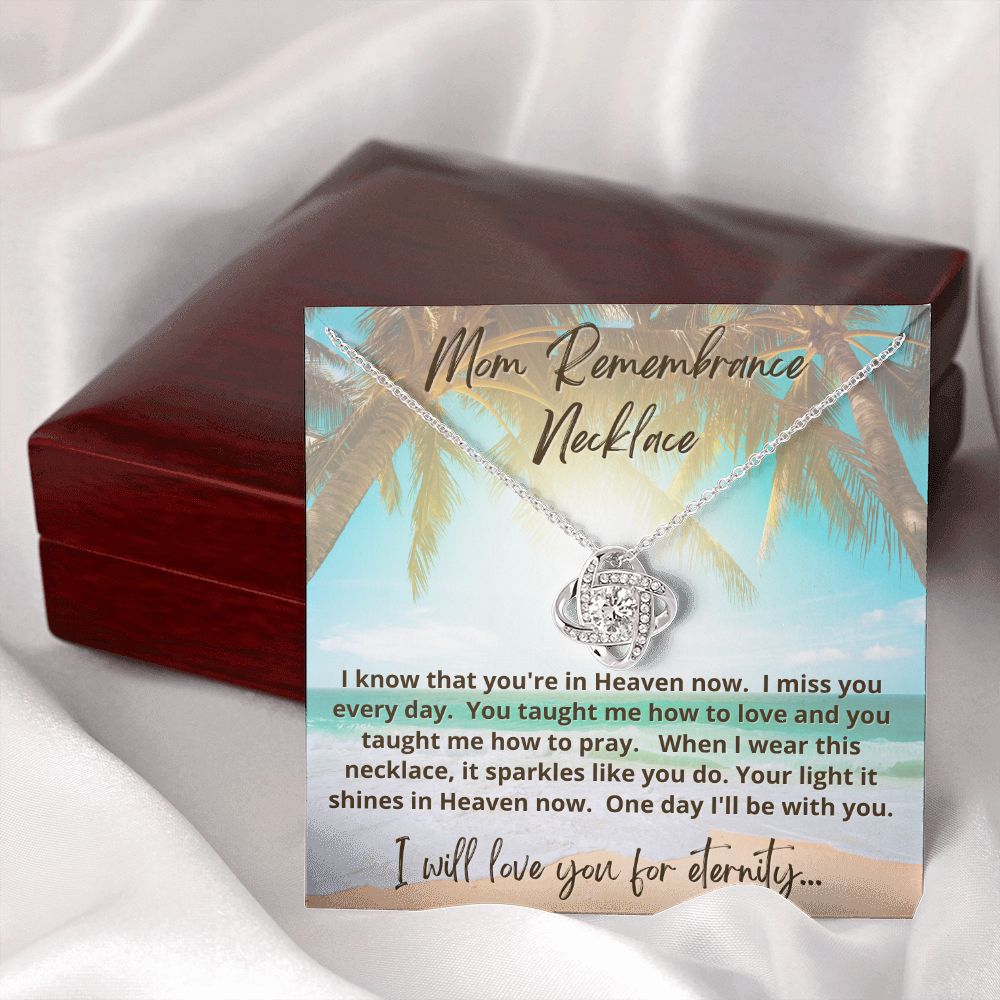 Mom Remembrance Necklace | Love Knot Necklace