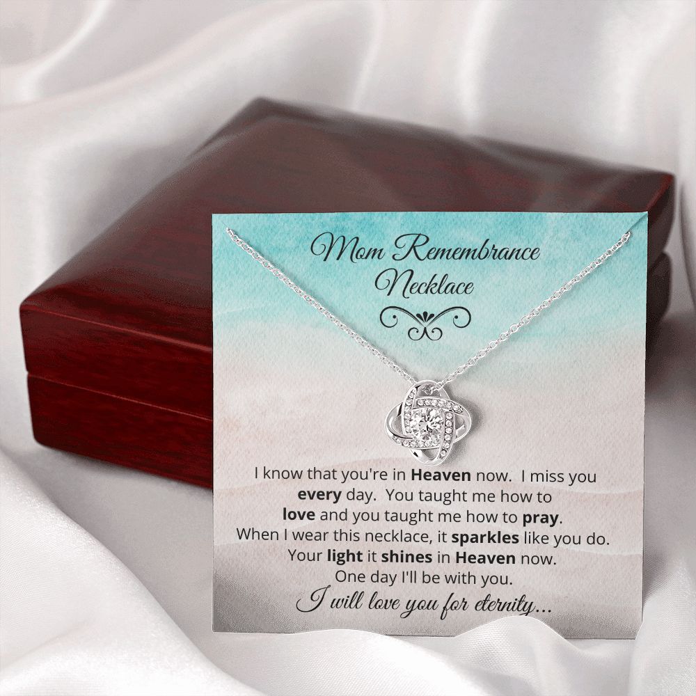 Mom Remembrance Necklace | Love Knot Necklace