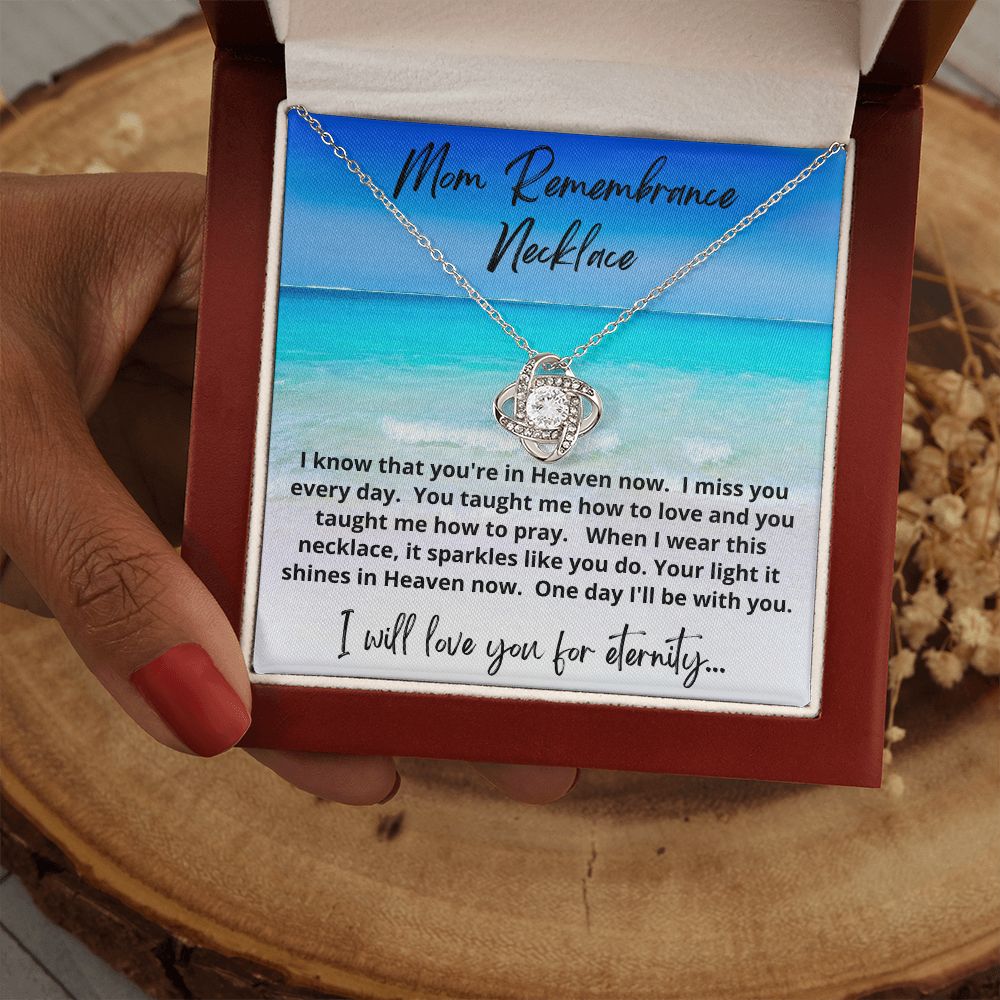 Mom Remembrance Necklace | Love Knot Necklace