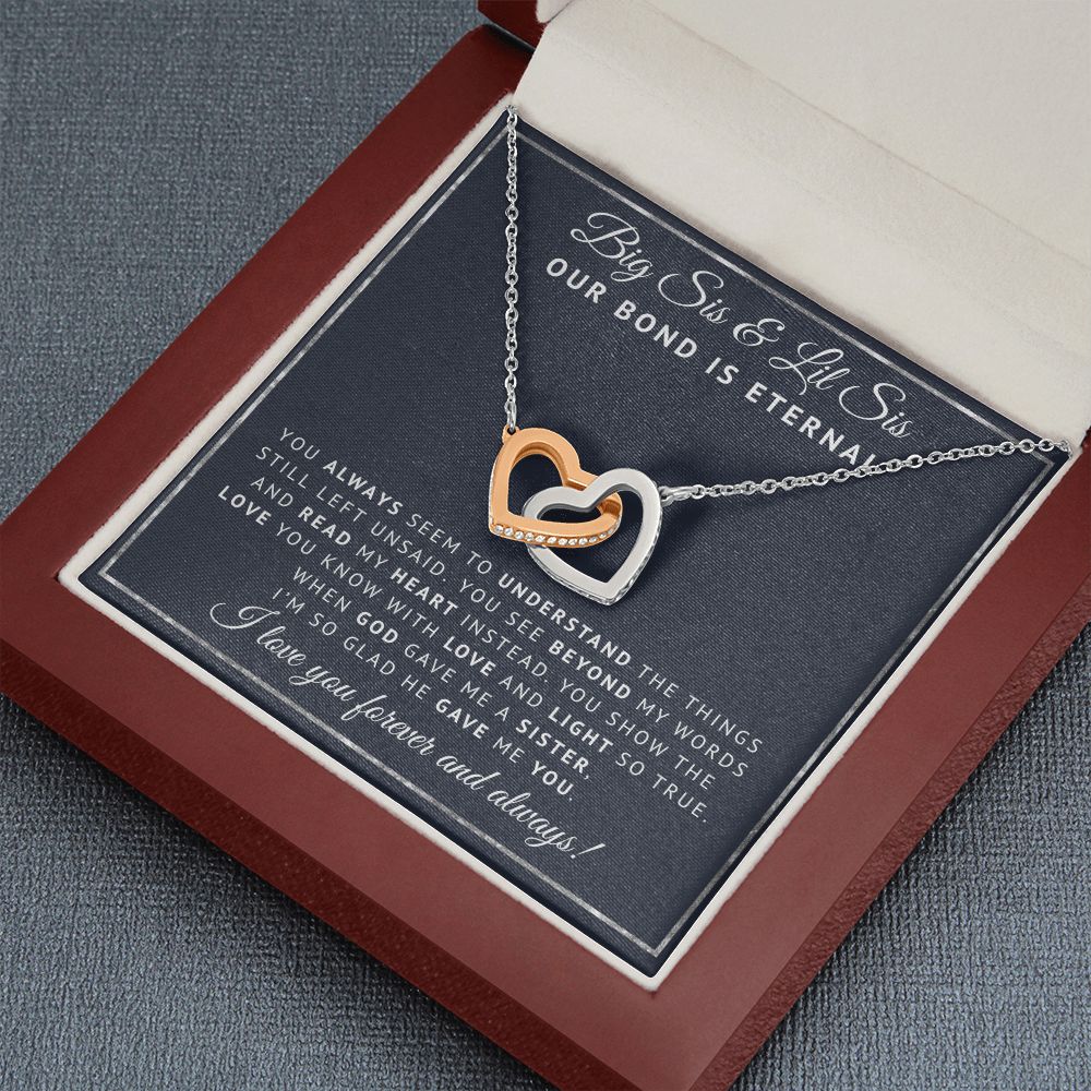 Big Sister and Little Sister Necklace | Interlocking Hearts Necklace