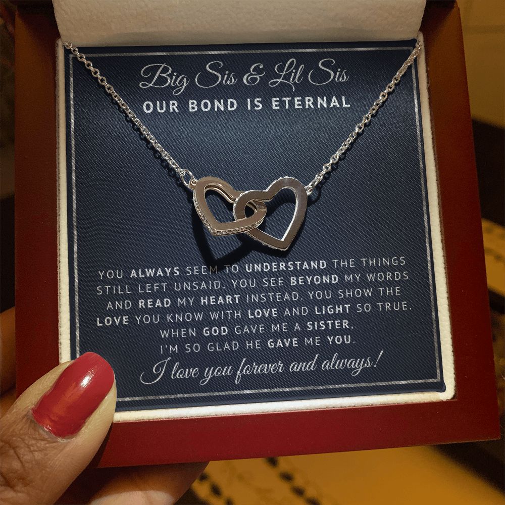Big Sister and Little Sister Necklace | Interlocking Hearts Necklace