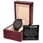 To My Son -,Blessed and Proud - Wooden Watch